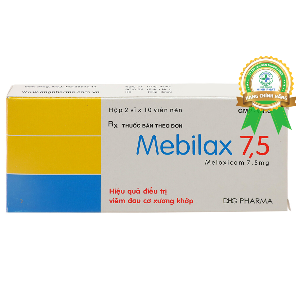Mebilax 7.5mg giảm đau, kháng viêm xương khớp (2 vỉ x 10 viên)